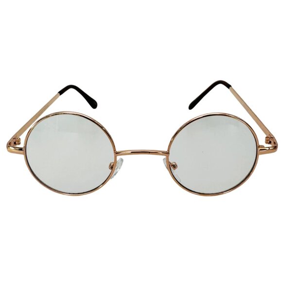 6022 | Gold Small Rimless Clear Lens Glasses - Picture 1 of 5